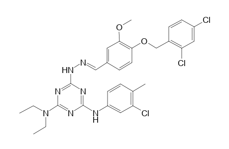 4-[(2,4-Dichlorobenzyl)oxy]-3-methoxybenzaldehyde [4-(3-chloro-4-methylanilino)-6-(diethylamino)-1,3,5-triazin-2-yl]hydrazone
