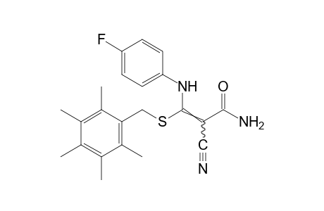2-cyano-3-(p-fluoroanilino)-3-[(2,3,4,5,6-pentamethylbenzyl)thio]acrylamide