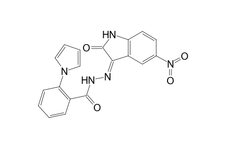 N'-(2-keto-5-nitro-indol-3-yl)-2-pyrrol-1-yl-benzohydrazide