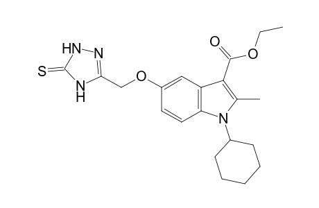 1-cyclohexyl-2-methyl-5-[(5-sulfanylidene-1,2-dihydro-1,2,4-triazol-3-yl)methoxy]-3-indolecarboxylic acid ethyl ester