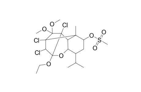 {( 1S*,3R*,4S*,,5S*,7S*,8R*,9S*,10R*,12R*)-4,5,7-Trichloro-3-ethoxy-12-isopropyl-6,6-dimethoxy-9-methyl-2-oxatetracyclo[6.4.0.0(3,7).0(5,9)]dodec-10-yl} methylsulfonate