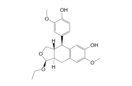 Naphtho[2,3-c]furan-6-ol, 1-ethoxy-1,3,3a,4,9,9a-hexahydro-4-(4-hydroxy-3-methoxyphenyl)-7-methoxy-, [1S-(1.alpha.,3a.alpha.,4.alpha.,9a.beta.)]-