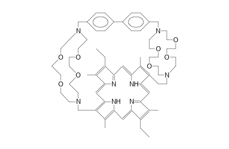 Tetradeoxy biphenyl-(2-porphyrin bis-(18)-N2O4 macrocyclic tetraamide
