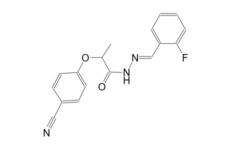 2-(4-cyanophenoxy)-N'-[(E)-(2-fluorophenyl)methylidene]propanohydrazide