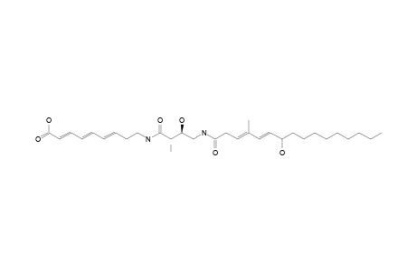 PSEUDOTRIENIC_ACID_A;(2-E,4-E,6-E)-9-[((2-S,3-R)-3-HYDROXY-4-{[(3-E,5-E,7-RS)-7-HYDROXY-4-METHYLHEXADECA-3,5-DIENOYL]-AMINO}-2-METHYLBUTAN