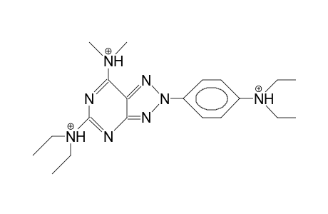 2-(4-Diethylamino-phenyl)-5-diethylamino-7-dimethylammonio-2H-1,2,3-triazolo(4,5-D)pyrimidine cation