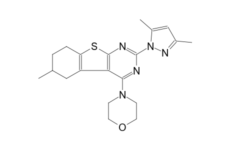 benzo[4,5]thieno[2,3-d]pyrimidine, 2-(3,5-dimethyl-1H-pyrazol-1-yl)-5,6,7,8-tetrahydro-6-methyl-4-(4-morpholinyl)-