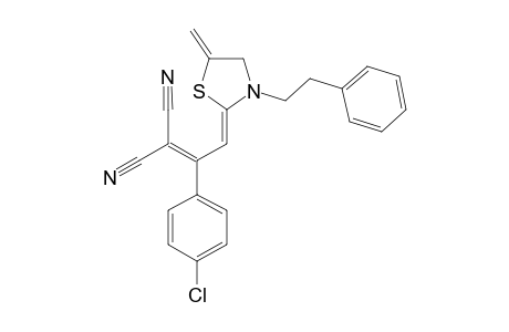 3-(4-CHLOROPHENYL)-2-CYANO-4-(5-METHYLENE-3-PHENETHYLTHIAZOLIDIN-2-YLIDENE)-BUT-2-ENENITRILE