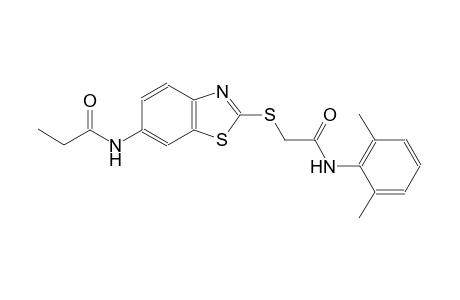 N-(2-{[2-(2,6-dimethylanilino)-2-oxoethyl]sulfanyl}-1,3-benzothiazol-6-yl)propanamide