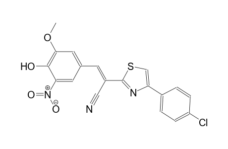 (2E)-2-[4-(4-chlorophenyl)-1,3-thiazol-2-yl]-3-(4-hydroxy-3-methoxy-5-nitrophenyl)-2-propenenitrile