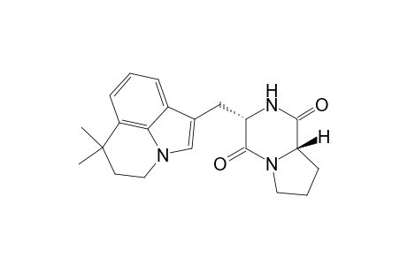 Pyrrolo[1,2-a]pyrazine-1,4-dione, 3-[(5,6-dihydro-6,6-dimethyl-4H-pyrrolo[3,2,1-ij]quinolin-1-yl)methyl]hexahydro-, (3S-trans)-