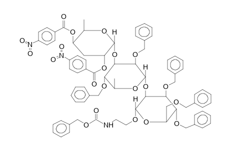 2-BENZYLOXYCARBONYLAMINOETHYL 2-O-[2,4-DI-O-BENZYL-3-O-(3,6-DIDEOXY-2,4-DI-O-PARA-NITROBENZOYL-ALPHA-D-XYLOHEXOPYRANOSY;)-ALPHA-L-RHAMNOPYRANOSYL]-3,4,6-TRI-O-BENZYL-ALPHA-D-MANNOPYRANOSIDE