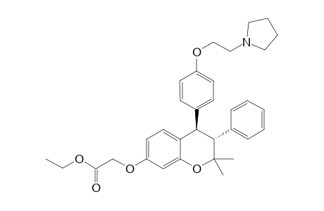 3,4-trans-2,2-Dimethyl-3-phenyl-4-(4'-pyrrolidinoethoxyphenyl)-7-ethoxycarbonylmethoxychroman
