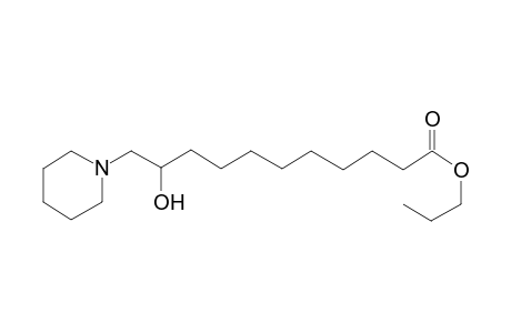 Undecanoic acid, 10-hydroxy-11-piperidin-1-yl-, propyl ester