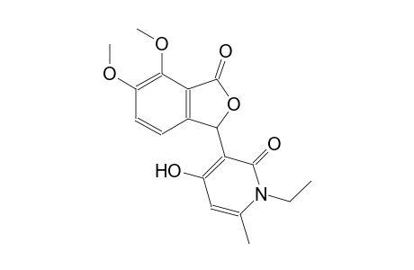 2(1H)-pyridinone, 3-(1,3-dihydro-4,5-dimethoxy-3-oxo-1-isobenzofuranyl)-1-ethyl-4-hydroxy-6-methyl-