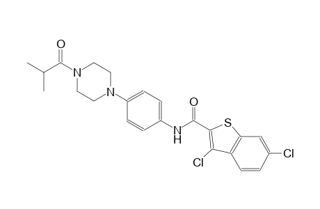 3,6-dichloro-N-[4-(4-isobutyryl-1-piperazinyl)phenyl]-1-benzothiophene-2-carboxamide