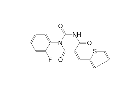 (5E)-1-(2-fluorophenyl)-5-(2-thienylmethylene)-2,4,6(1H,3H,5H)-pyrimidinetrione