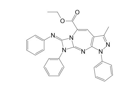 1-Phenyl-3-methyl-5-(ethoxycarbonyl)-7-[(phenyl)imino]-8-phenyl-1,3-diazeto[1',2'-a]pyrazolo[3,4-d][1,3]diazepine