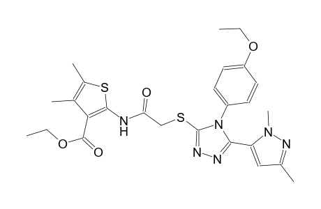 ethyl 2-[({[5-(1,3-dimethyl-1H-pyrazol-5-yl)-4-(4-ethoxyphenyl)-4H-1,2,4-triazol-3-yl]sulfanyl}acetyl)amino]-4,5-dimethyl-3-thiophenecarboxylate
