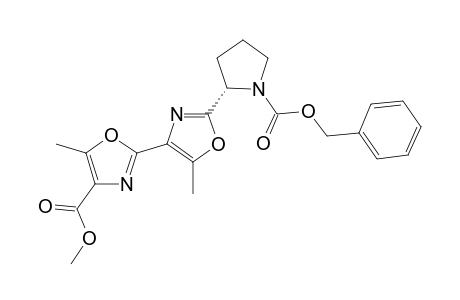 2-[2-[(2S)-1-carbobenzoxypyrrolidin-2-yl]-5-methyl-oxazol-4-yl]-5-methyl-oxazole-4-carboxylic acid methyl ester