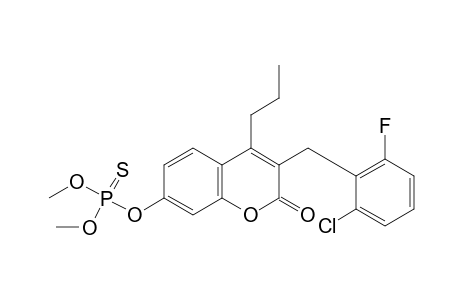 3-(2-chloro-6-fluorobenzyl)-7-hydroxy-4-propylcoumarin, O-ester with O,O-dimethyl phosphorothioate