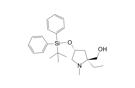 1(N)-Methyl-2-ethyl-2-(hydroxymethyl)-3-[(t-butyldiphenylsilyl)oxy]-perhydropyrrole