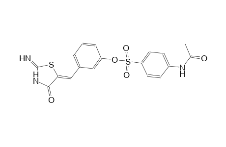 3-[(Z)-(2-imino-4-oxo-1,3-thiazolidin-5-ylidene)methyl]phenyl 4-(acetylamino)benzenesulfonate