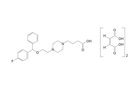 4-{2-[(p-fluorophenyl)phenylmethoxy]ethyl}-1-piperazinebutyric acid, maleate(1:2)