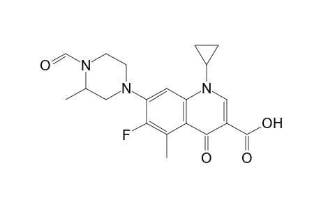 1-cyclopropyl-6-fluoranyl-7-(4-methanoyl-3-methyl-piperazin-1-yl)-5-methyl-4-oxidanylidene-quinoline-3-carboxylic acid