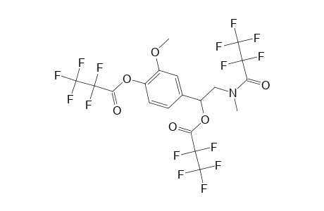 Propanoic acid, pentafluoro-, 1-[3-methoxy-4-(2,2,3,3,3-pentafluoro-1-oxopropoxy)phenyl]-2-[methyl(2,2,3,3,3-pentafluoro-1-oxopropyl)amino]ethyl ester