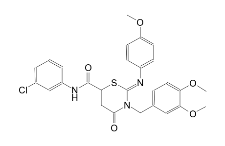 (2Z)-N-(3-chlorophenyl)-3-(3,4-dimethoxybenzyl)-2-[(4-methoxyphenyl)imino]-4-oxotetrahydro-2H-1,3-thiazine-6-carboxamide
