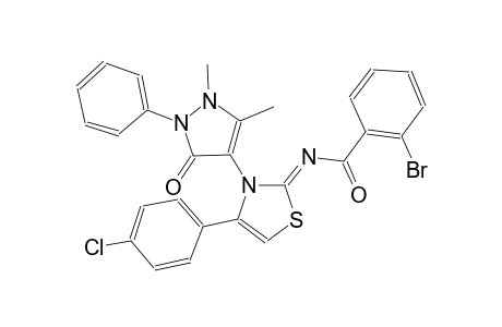 2-bromo-N-((2Z)-4-(4-chlorophenyl)-3-(1,5-dimethyl-3-oxo-2-phenyl-2,3-dihydro-1H-pyrazol-4-yl)-1,3-thiazol-2(3H)-ylidene)benzamide