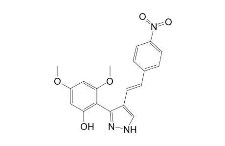 (E)-3/ 5-(2'-Hydroxy-4',6'-dimethoxyphenyl)-4-[p-nitrostyryl]pyrazole