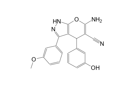 6-amino-4-(3-hydroxyphenyl)-3-(3-methoxyphenyl)-1,4-dihydropyrano[2,3-c]pyrazole-5-carbonitrile