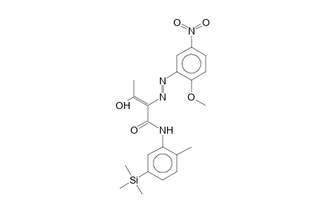 3-Hydroxy-2-(2-methoxy-5-nitrophenylazo)but-2-enoic acid, (2-methyl-5-trimethylsilanylphenyl)amide