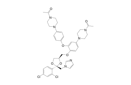 1-(4-(3-[4-(4-Acetylpiperizin-1-yl)phenoxy]-4-[2-(2,4-dichlorophenyl)-2-imidazol-1-ylmethyl-[1,3]dioxolan-4-ylmethoxy]phenylpiperazin-1-yl)ethanone