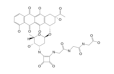 2-[[2-[[2-[[2-[[(2S,3S,4S,6R)-6-[[(1S,3S)-3-acetyl-3,5,10,12-tetrahydroxy-6,11-diketo-2,4-dihydro-1H-tetracen-1-yl]oxy]-3-hydroxy-2-methyl-tetrahydropyran-4-yl]amino]-3,4-diketo-1-cyclobutenyl]amino]acetyl]amino]acetyl]amino]acetic acid