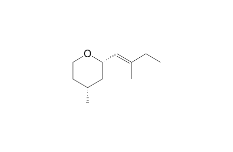 (2S,4R)-(E)-4-Methyl-2-(2-methylbut-1-en-1-yl)tetrahydro-2H-pyran