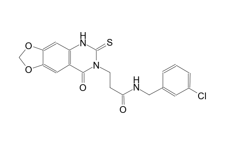 [1,3]dioxolo[4,5-g]quinazoline-7-propanamide, N-[(3-chlorophenyl)methyl]-5,6,7,8-tetrahydro-8-oxo-6-thioxo-