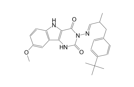 3-{[(E)-3-(4-tert-butylphenyl)-2-methylpropylidene]amino}-8-methoxy-1H-pyrimido[5,4-b]indole-2,4(3H,5H)-dione