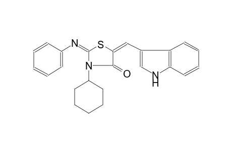 4-thiazolidinone, 3-cyclohexyl-5-(1H-indol-3-ylmethylene)-2-(phenylimino)-, (2E,5E)-