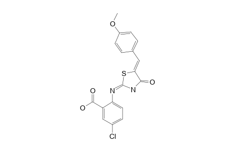 2-(5-(4-METHOXYBENZYLIDENE)-4-OXO-THIAZOLIDIN-2-YLIDENEAMINO)-4-CHLOROBENZOIC-ACID