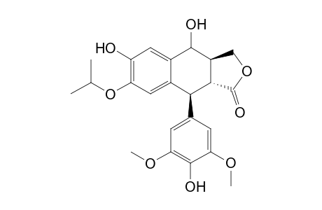 (1S,2R,3R)-1-(4-Hydroxy-3,5-dimethoxyphenyl)-4.beta.,6-dihydroxy-3-hydroxymethyl-7-isopropyloxy-1,2,3,4-tetrahydro-2-naphthoic acid .gamma.-lactone