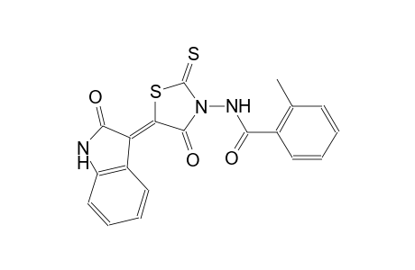 2-methyl-N-[(5Z)-4-oxo-5-(2-oxo-1,2-dihydro-3H-indol-3-ylidene)-2-thioxo-1,3-thiazolidin-3-yl]benzamide
