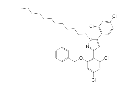 3-(2-BENZYLOXY-4,6-DICHLOROPHENYL)-5-(2,4-DICHLOROPHENYL)-1-DODECYL-PYRAZOLE