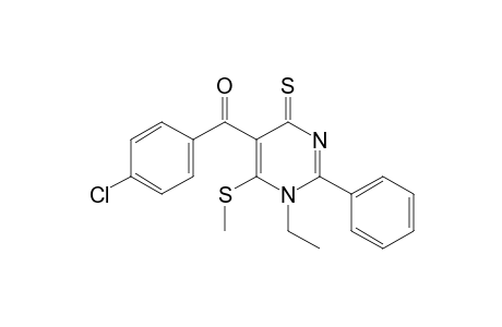 5-(p-chlorobenzoyl)-1-ethyl-6-(methylthio)-2-phenyl-4(1H)-pyrimidinethione
