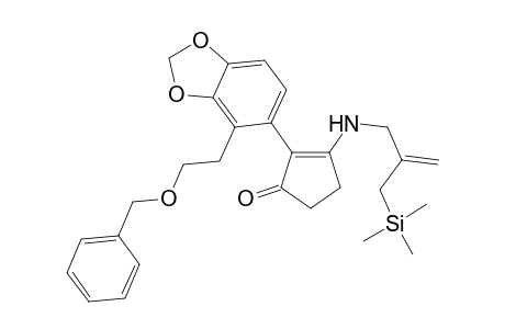 3-[2-[(Trimethylsilyl)methyl]-2-propenyl]amino]-2-[2'-(2-(benzyloxy)ethy)-4',5'-(methylenedioxy)phenyl]-2-cyclopenten-1-one
