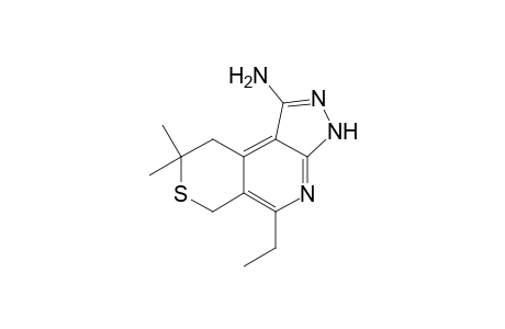 5-Ethyl-8,8-dimethyl-3,6,8,9-tetrahydropyrazolo[3,4-b]thiopyrano[4,3-d]pyridin-1-amine