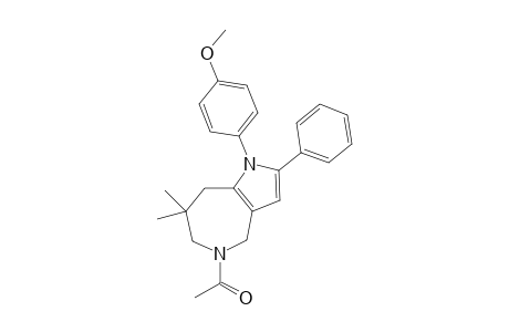 5-Acetyl-7,7-dimethyl-1-(4-methoxyphenyl)-2-phenyl-4,6,7,8(5H)-tetrahydropyrrole[3,2-c]-azepine
