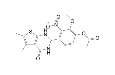 4-(5,6-dimethyl-4-oxo-1,2,3,4-tetrahydrothieno[2,3-d]pyrimidin-2-yl)-2-methoxy-3-nitrophenyl acetate
